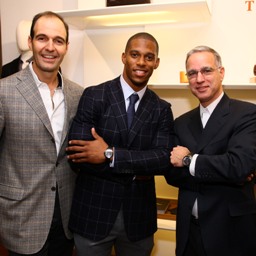 Vincent Ottomanelli, President, Ferragamo USA, New York Giants Wide Receiver Victor Cruz and Paul Ziff Attend the Ferragamo and GQ Event to Support MSKCC
